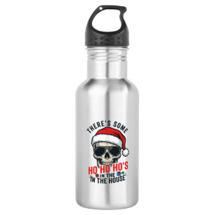 Garrafa Caveira de Natal Ho Ho Ho Humor Design