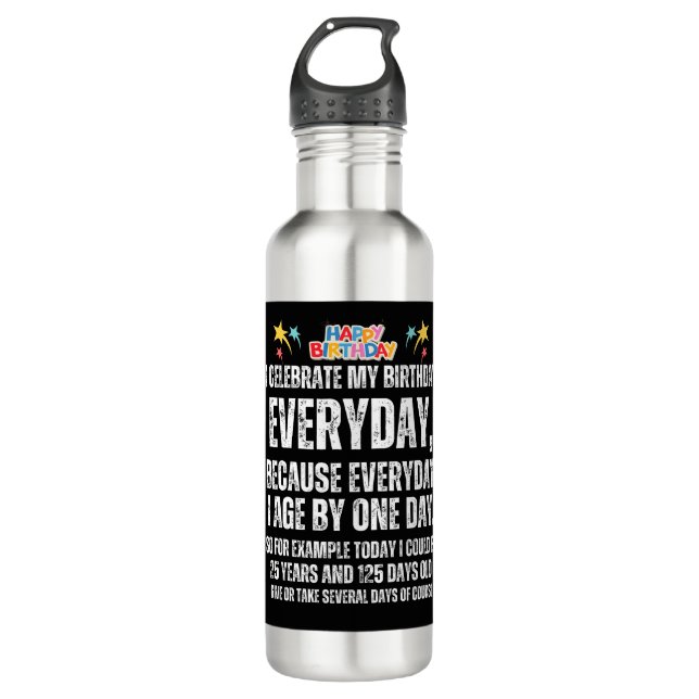 Garrafa Celebro meu aniversário todos os dias (Frente)