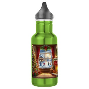 Garrafa Cena da Janela de Natal Cozy