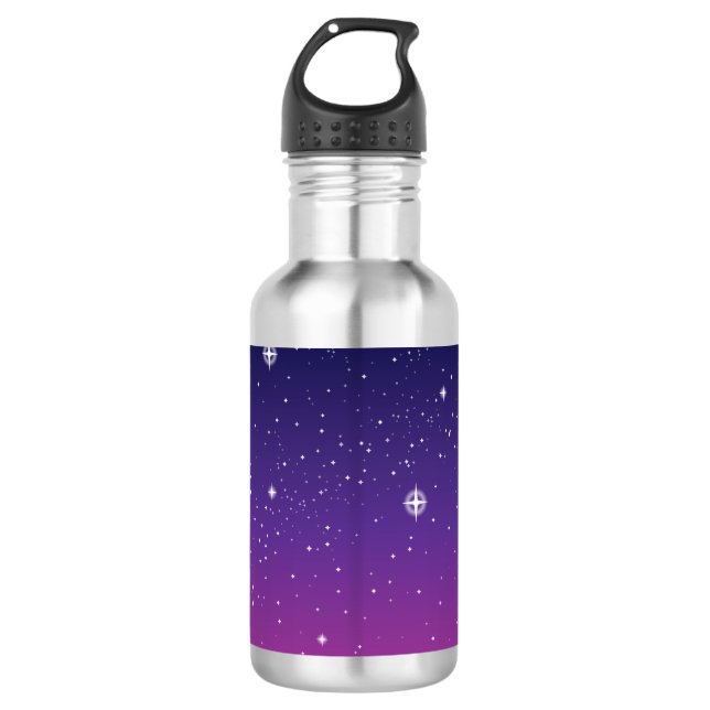 Garrafa Céu Noturno Estrelado Roxo Escuro (Frente)