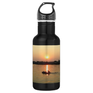 Garrafa Chao Phraya River Sunset ... Ayutthaya, Tailândia