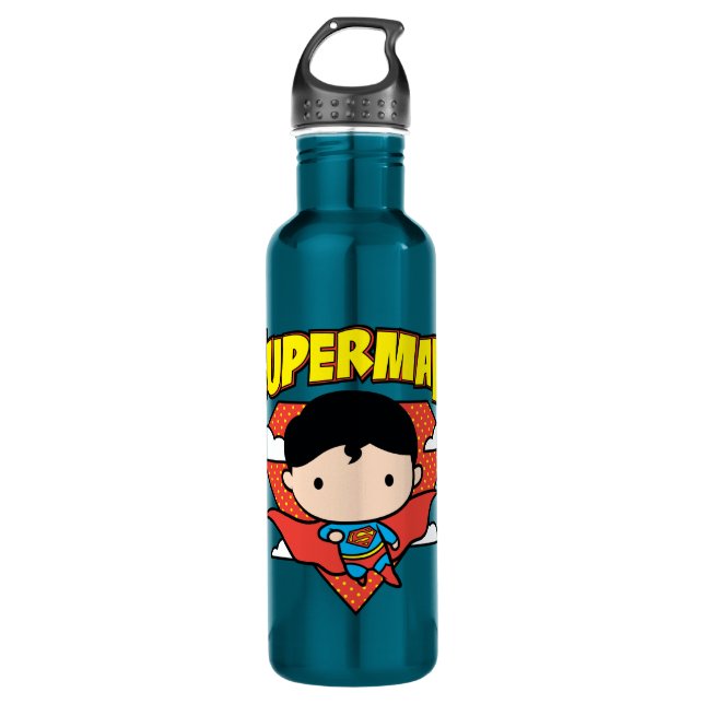 Garrafa Chibi Superman Bolinhas Shield e Nome (Frente)