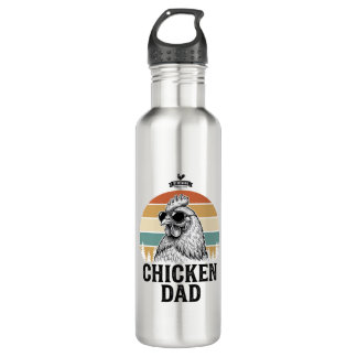 Garrafa Chicken Dad Vintage Sunset Funny Chicken Lover Shi