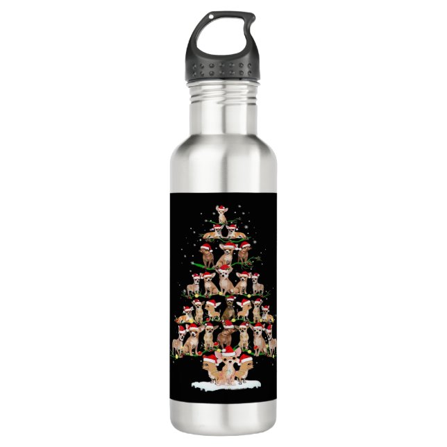 Garrafa Chihuahua Christmas Tree Funny Tee Xmas Chihuahua  (Frente)