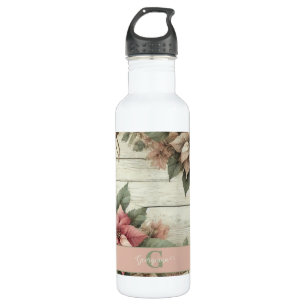 Garrafa Chique de nome personalizado Pastel Poinsettias Ga