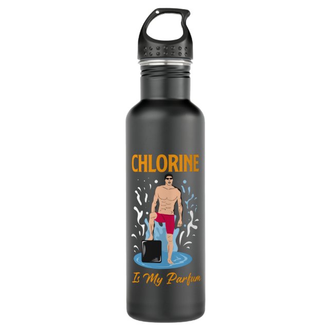 Garrafa Chlorine Is My Partum - Swimmer Design (Frente)