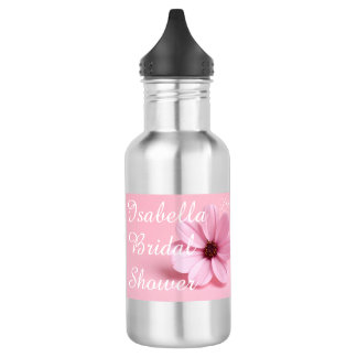 Garrafa Chuva de Noiva Rosa Bege Floral Script