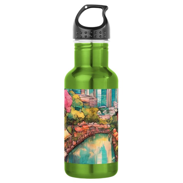 Garrafa Cingapura Vista Colorida (Frente)