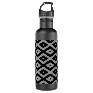 Garrafa Cinza e padrão de diamante preto
