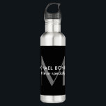 Garrafa Cinza Negra Monograma Moderno Minimalista<br><div class="desc">Veja nossos modelos modernos minimalistas para ajudá-lo a design seu produto profissional perfeito.</div>