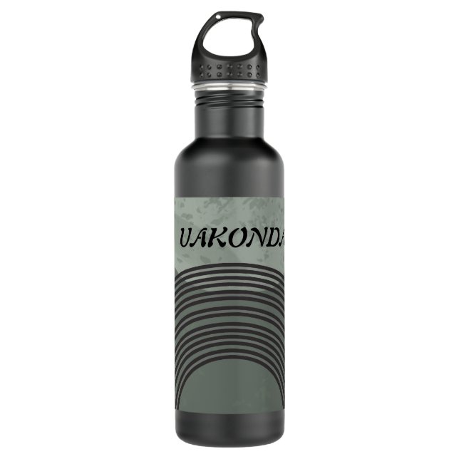 Garrafa Círculos de desenho e linhas a preto, amarelo, ver (Frente)