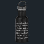Garrafa Citação de frase de nome de texto personalizado pr<br><div class="desc">O nome de texto personalizado preto e branco elegante,  frase que cita uma garrafa de água de aço inoxidável monograma. Disponível em muitas cores.</div>
