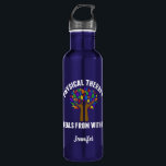 Garrafa Citações inspiradas da fisioterapia bonita<br><div class="desc">As citações inspiradas da pinta em torno de uma árvore bonita com folhas do arco-íris que leia a fisioterapia curam de dentro de. Um presente bonito da garrafa de água do fisioterapeuta.</div>