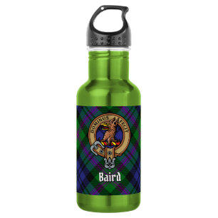 Garrafa Clan Baird Crest sobre Tartan