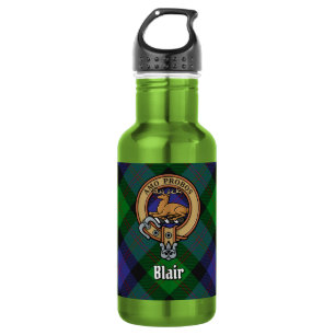 Garrafa Clan Blair Crest sobre Tartan