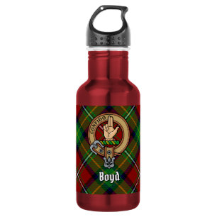 Garrafa Clan Boyd Crest sobre Tartan