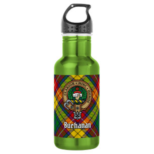 Garrafa Clan Buchanan Crest sobre Tartan