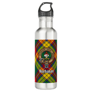 Garrafa Clan Buchanan Crest sobre Tartan