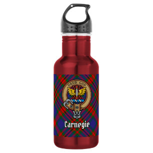Garrafa Clan Carnegie Crest sobre Tartan