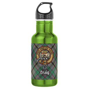Garrafa Clan Craig Crest sobre Tartan
