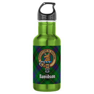 Garrafa Clan Davidson Crest sobre Tartan