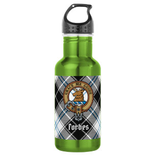 Garrafa Clan Forbes Crest sobre o vestido Tartan