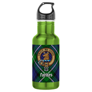 Garrafa Clan Forbes Crest sobre Tartan