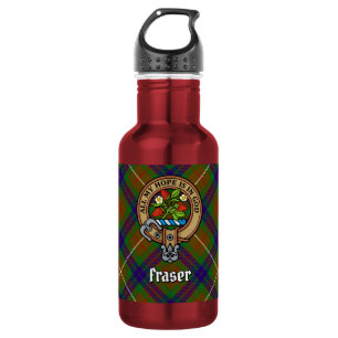 Garrafa Clan Fraser Crest sobre caçar Tartan