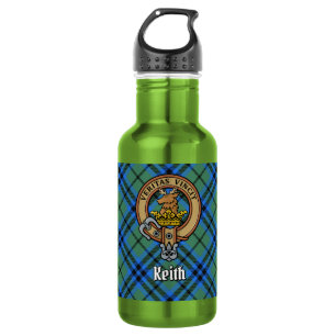 Garrafa Clan Keith Crest sobre Tartan