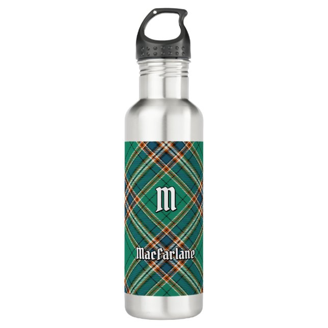 Garrafa Clan MacFarlane Caça Antigo Tartan (Frente)