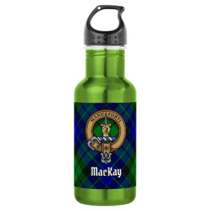 Garrafa Clan MacKay Crest sobre Tartan