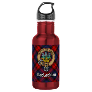Garrafa Clan MacLachlan Crest sobre Tartan