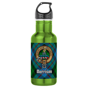 Garrafa Clan Morrison Crest sobre caçar Tartan