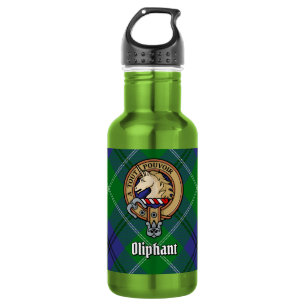 Garrafa Clan Oliphant Crest sobre Tartan