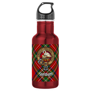 Garrafa Clan Stewart Crest sobre o Royal Tartan