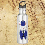 Garrafa Clarinet Bunny Rabbit Marching Banda Azul Branco<br><div class="desc">Você gosta de garrafas de água fofinhas? Você gosta de coelhos? Esta adorável garrafa de água tem um coelho branco tocando clarinete enquanto veste um uniforme de banda azul e branco marchando.</div>