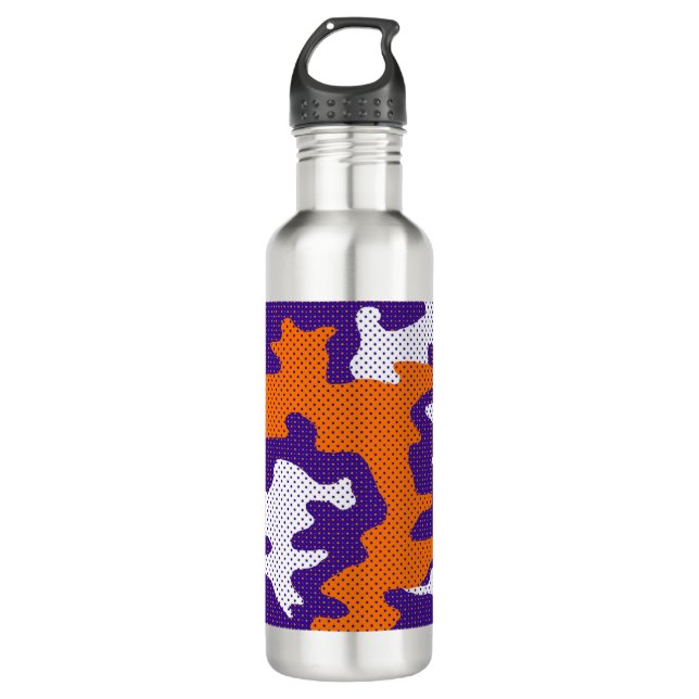 Garrafa Clemson-Inspired Orange & Purple Tiger Camo (Frente)