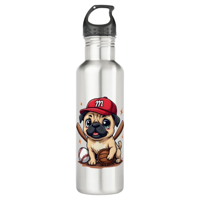 Garrafa Coach Pug Dog Lover Pug Mãe (Frente)