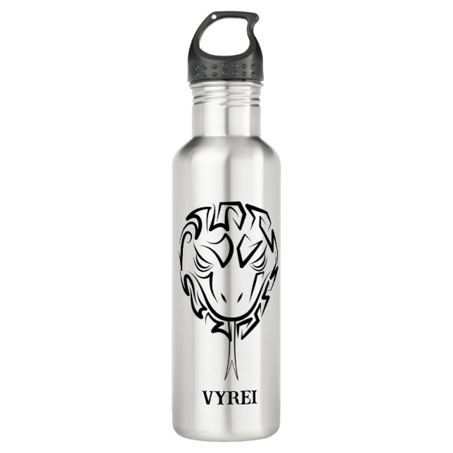 Garrafa Cobra de Tribal Negro e Branco (Frente)