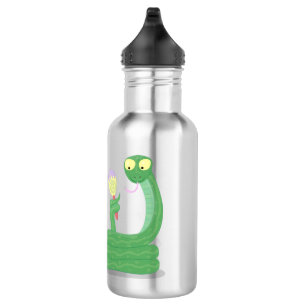 Garrafa Cobra verde engraçado com desenhos de maraca