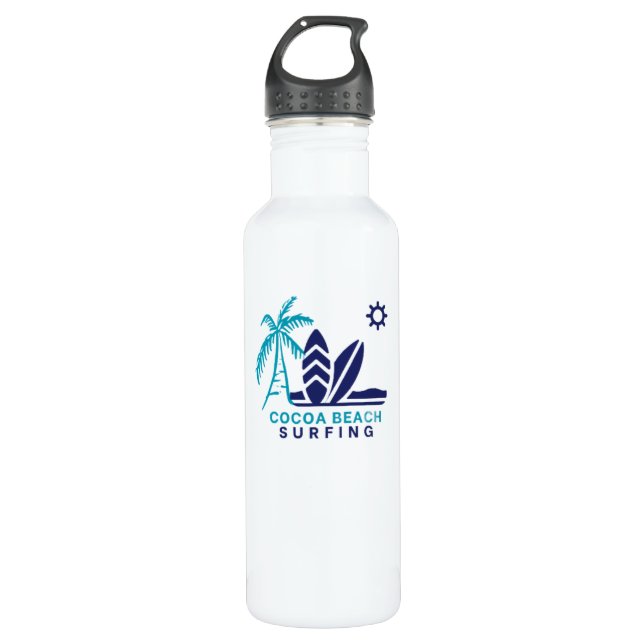 Garrafa Cocoa Beach Surfing Water Bottle (Frente)