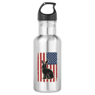Garrafa Coelho Patriótico Bandeira Americana Gravura Vinta