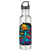 Cogumelos Neon e Flores