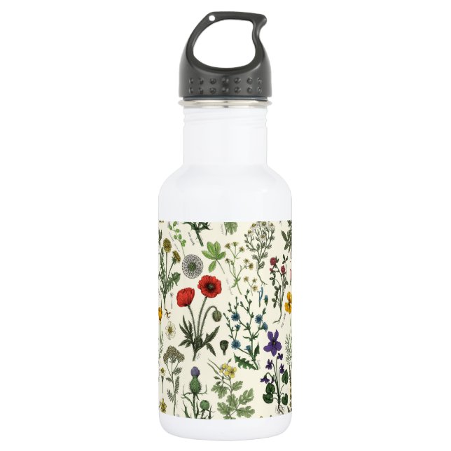 Garrafa Colagem de flores silvestres (Frente)