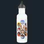 Garrafa Colagem de Fotografias Múltiplas Simples Personali<br><div class="desc">Colagem de Fotografias Múltiplas Nome Personalizado Moderno Simples Hexagon O Frasco de Água de Aço Padrão apresenta uma colagem fotográfica das suas fotografias favoritas em forma de hexágono. Personalizado com seu nome. Perfeito para o aniversário, Natal, Dia de as mães, Dia de os pais, Avós, irmão, irmã, melhor amigo e...</div>