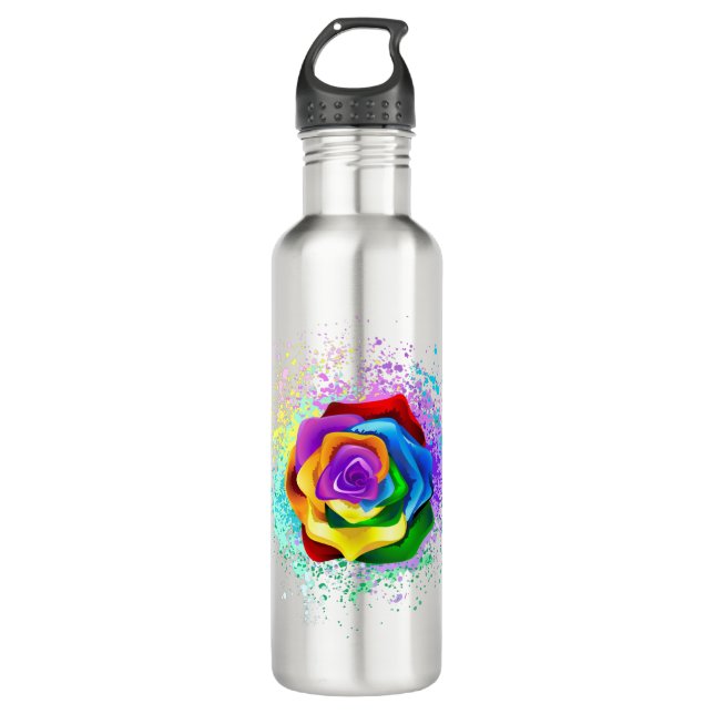 Garrafa Colorful Rainbow Rose (Frente)