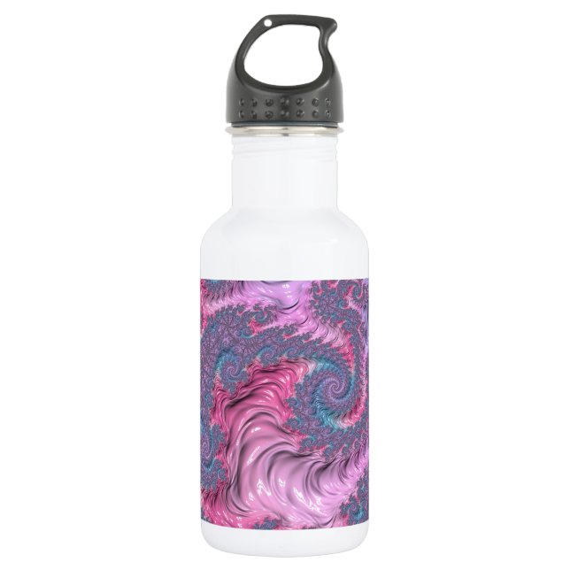 Garrafa Colorido Boho Hippie Groovy Trippy Pastel Fractal (Frente)