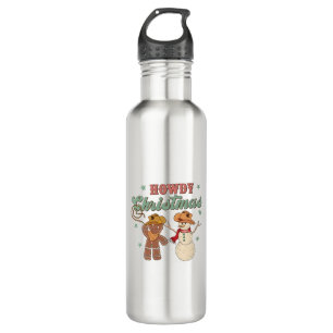 Garrafa Como está Natal Cowboy Boneco de Neve Ocidental Di