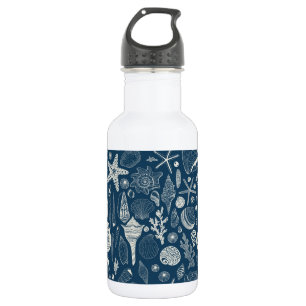 Garrafa Conchas marítimas em azul escuro