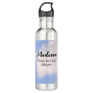 Garrafa Confiança em Deus Nome personalizado inspiracional
